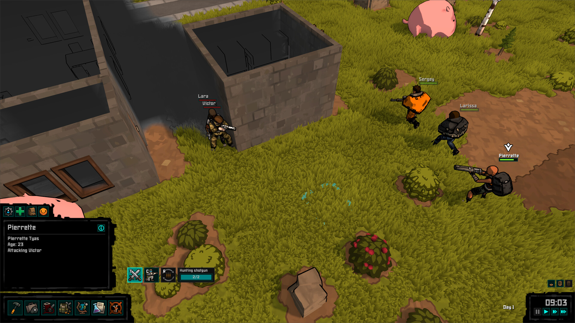 Colonists fighting bandits