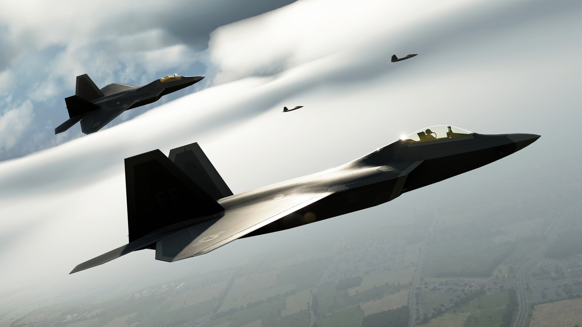 F22 Squadron in formation