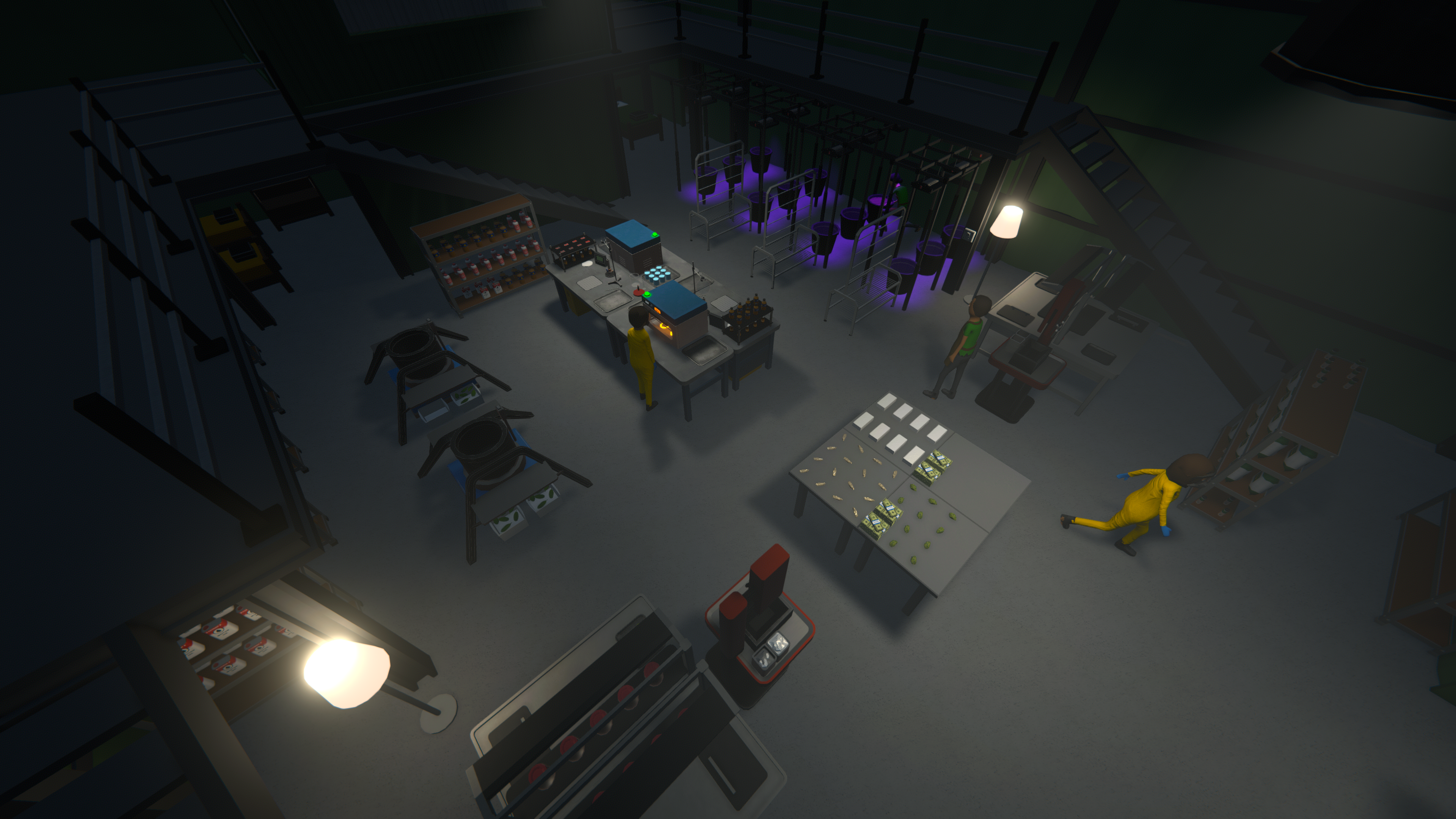 In-game lab with workers